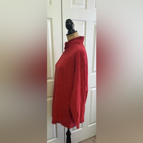 Hanes Signature Collection Bold Red Women's Turtleneck Sweater - Picture 3 of 5